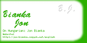 bianka jon business card